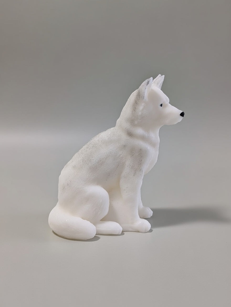Husky Dog Candle – Handcrafted Sculptural