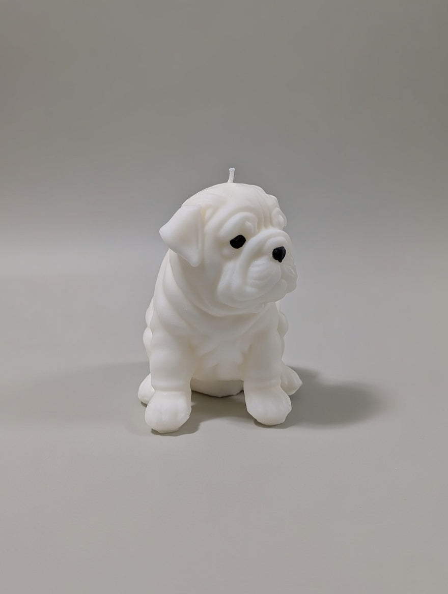 English Bulldog Puppy Candle