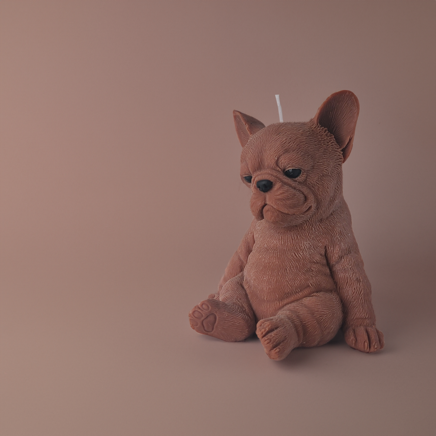 Large French Bulldog Puppy Figurine Candle