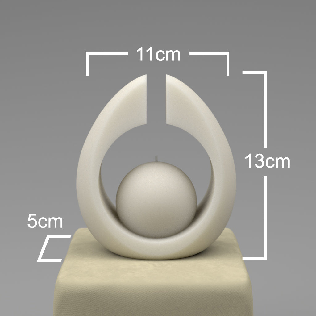 Dimensioned front view of fertility candle - Hazel