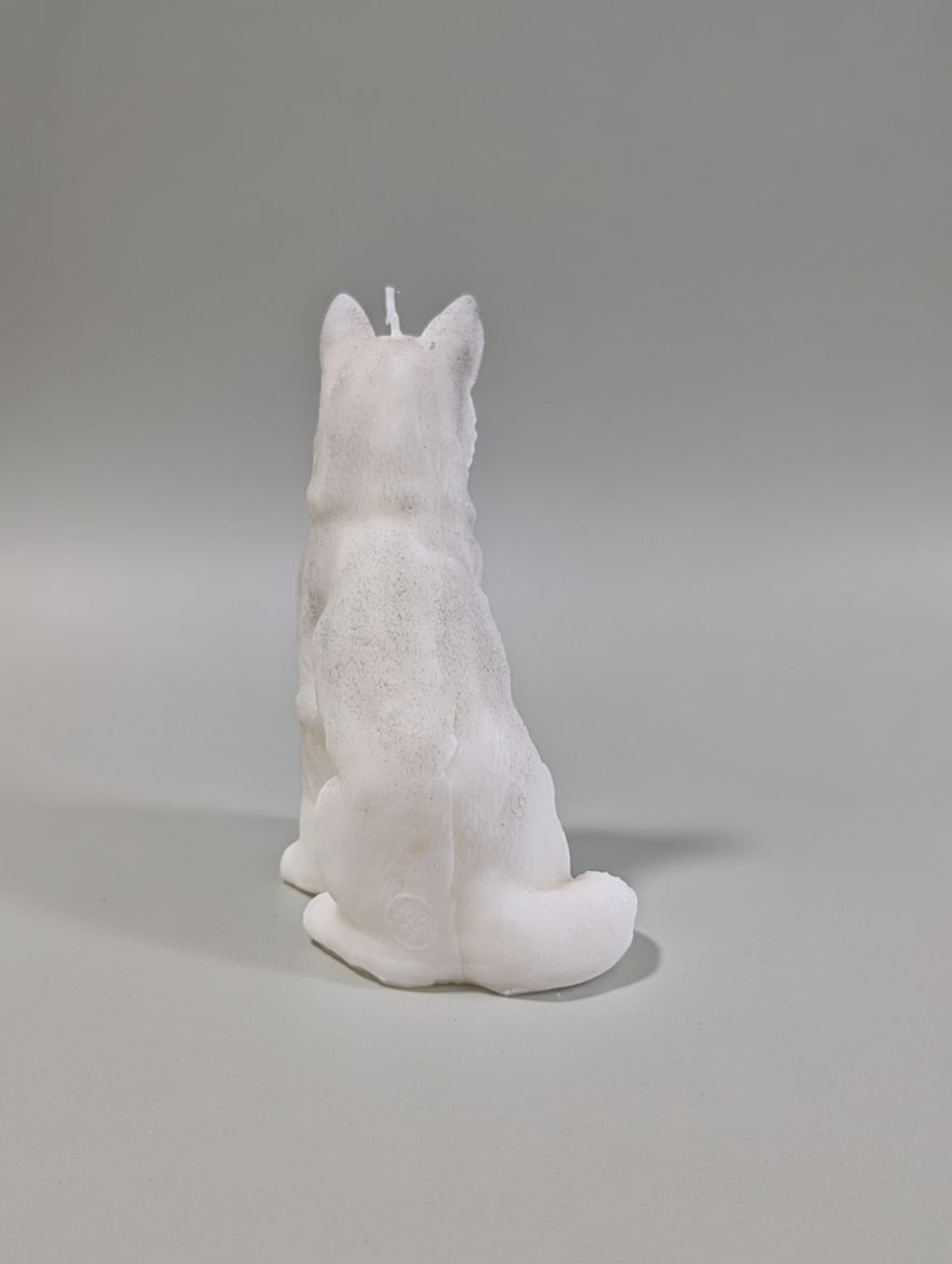 Husky Dog Candle – Handcrafted Sculptural