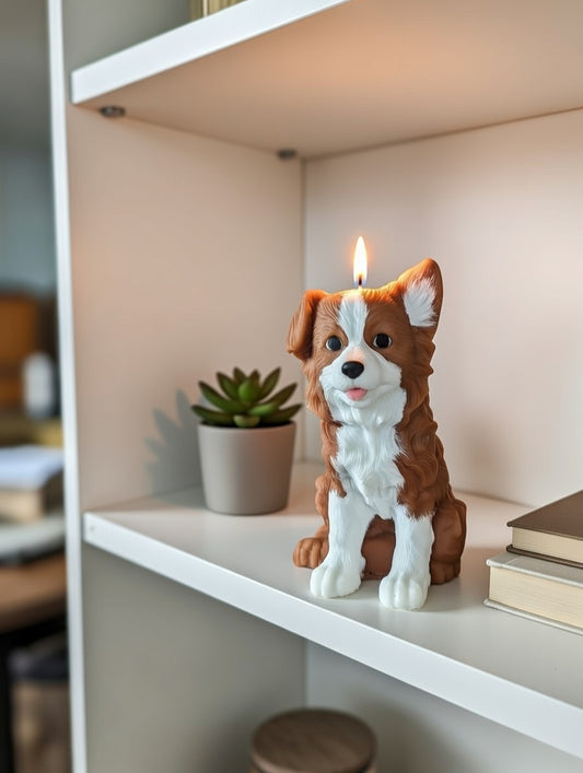 Border Collie Figure Soy Wax Candle