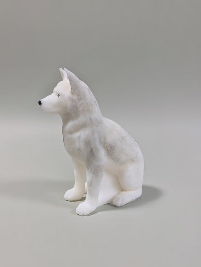 Husky Dog Candle – Handcrafted Sculptural
