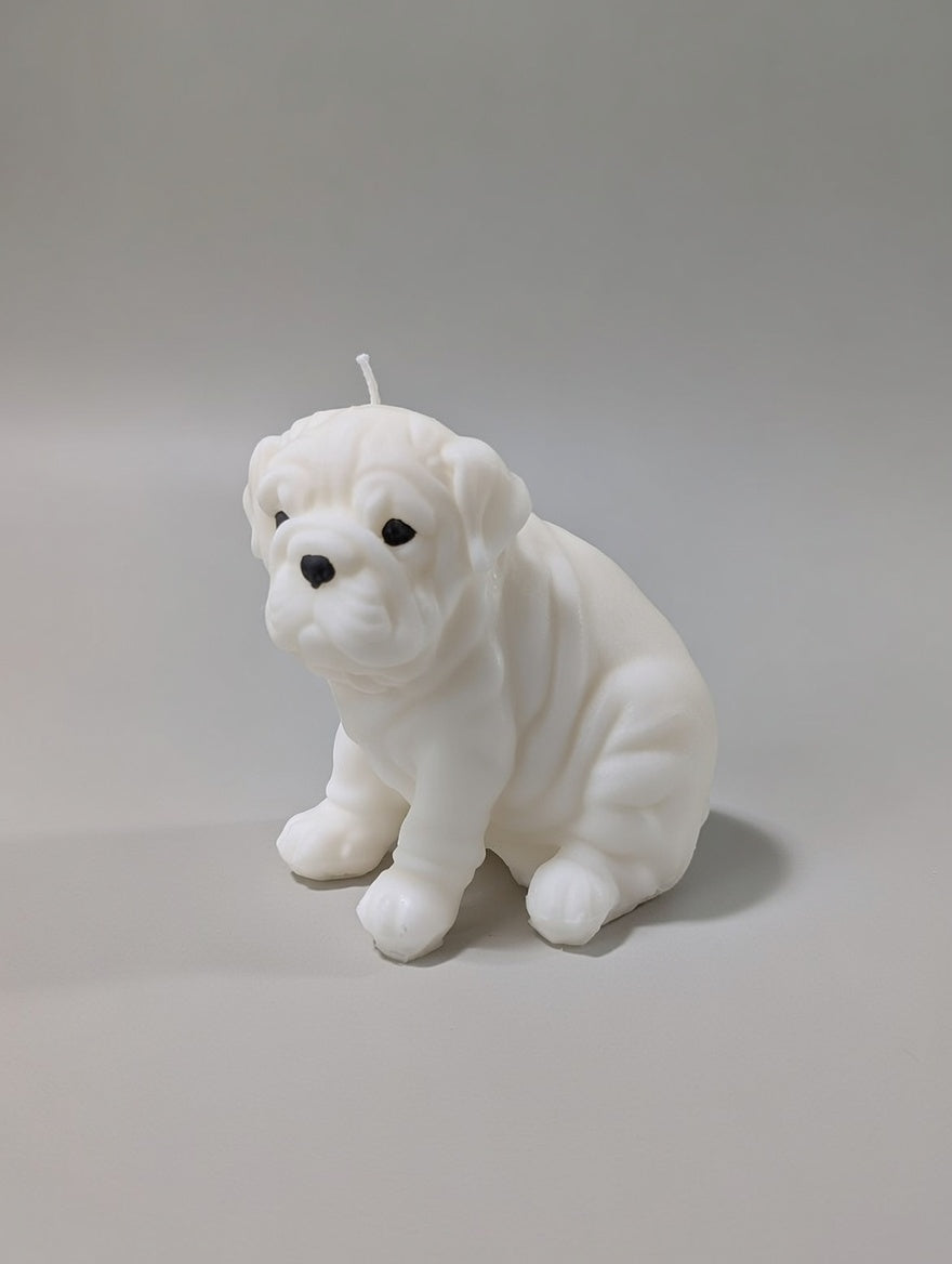 English Bulldog Puppy Candle
