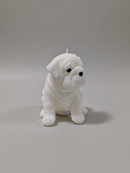 English Bulldog Puppy Candle
