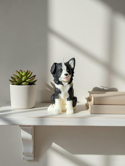 Border Collie Figure Soy Wax Candle