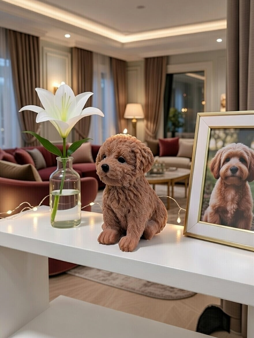 Puppy Figurine Candle