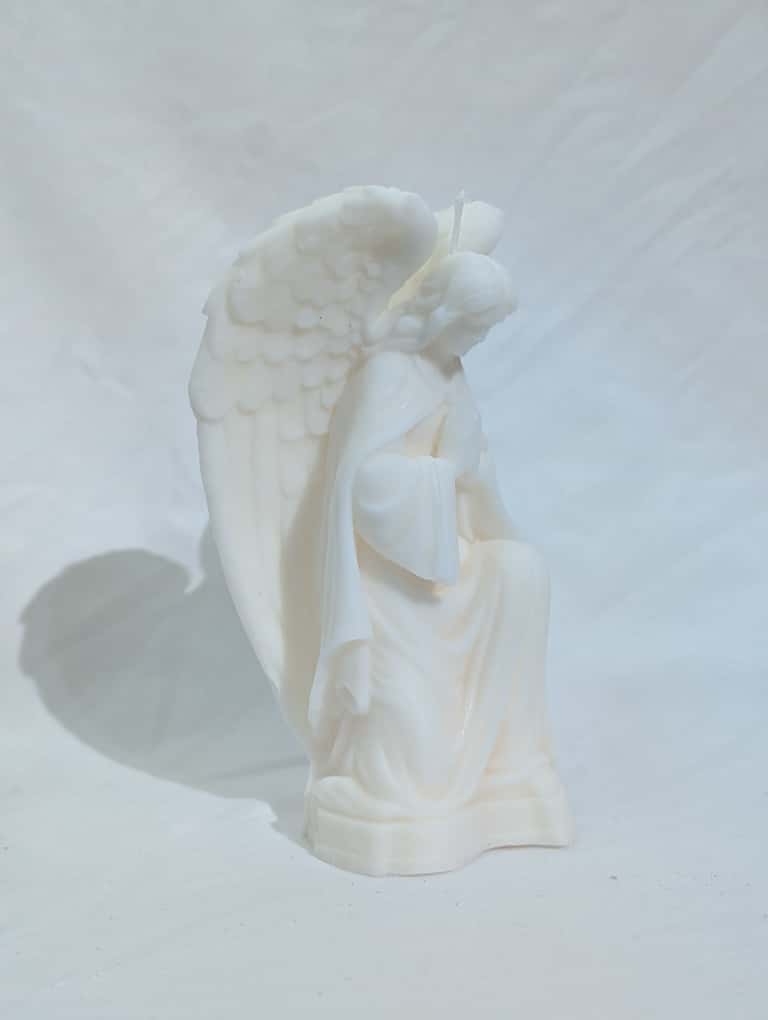 Praying Kneel White Angel Custom Candle