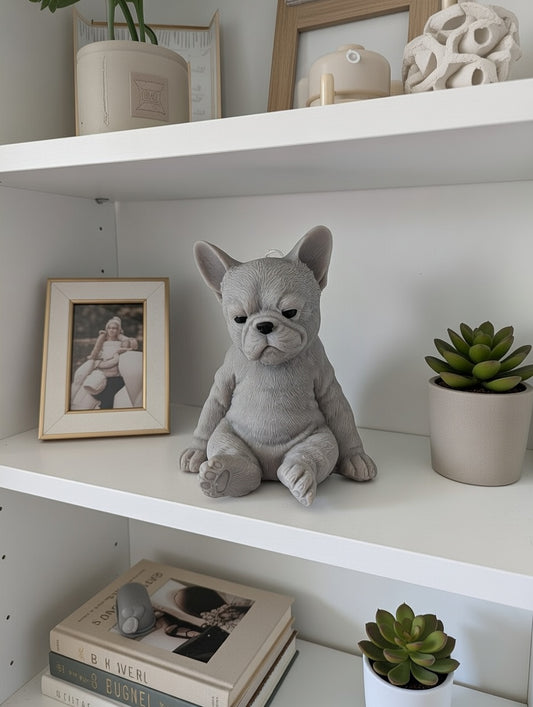 French Bulldog Puppy Figurine Candle
