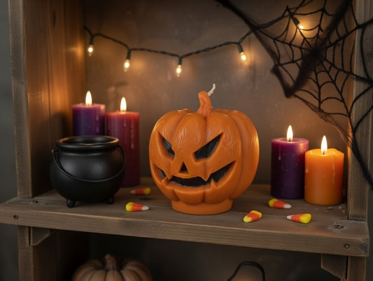 Jack-O'-Lantern Pumpkin Soy Wax Candle