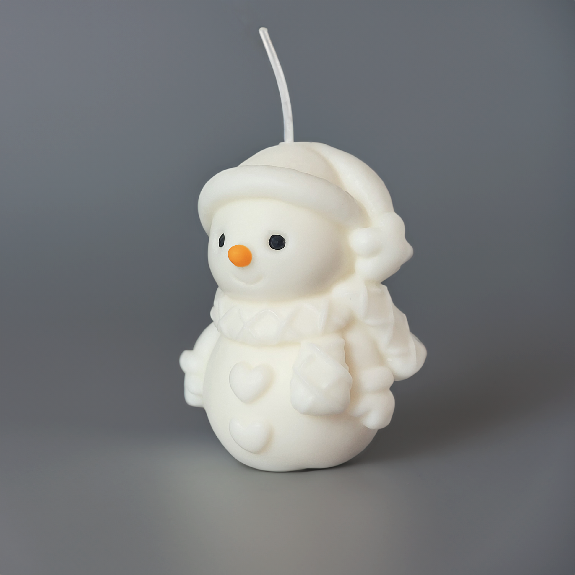 Cute Snowman Soy Wax Candle White