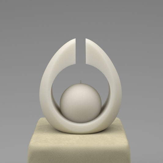 Front view of our custom fertility candle - Hazel in white