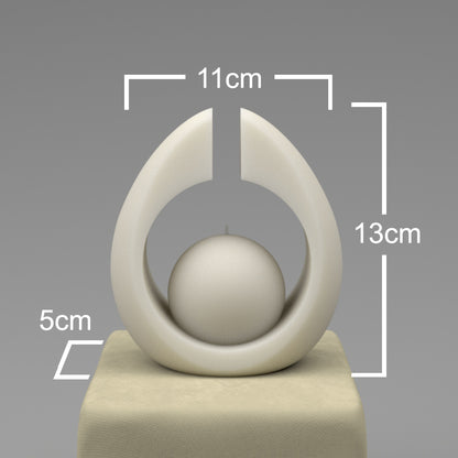Dimensioned front view of fertility candle - Hazel 